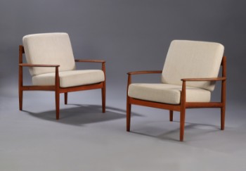 Grete Jalk. A pair of armchairs, model 118, teak. (2)