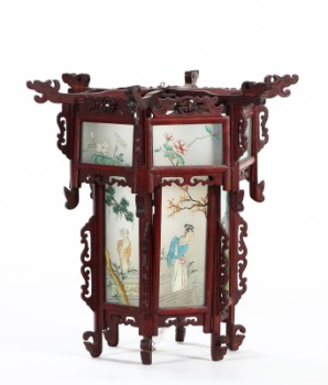 Kinesisk lanterne af hardwood. 1900-tallets midte