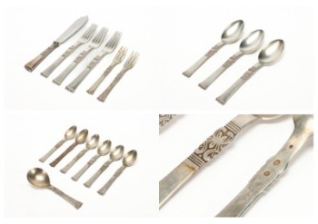 P. Frigast. Rigspattern silver cutlery (16)
