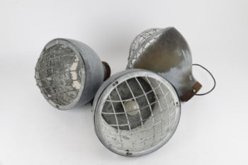 Tre industrilamper med zink skærme (3)