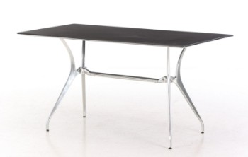 Table with chromed aluminum frame, 140 x 70 cm.