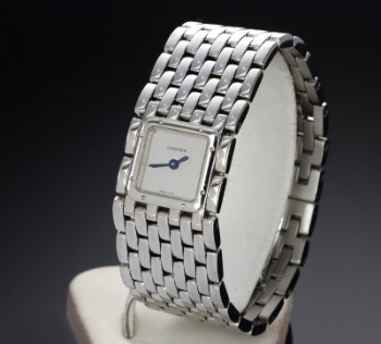 Cartier Panther Ruban. Womens watch in steel with silver dial, 2000s