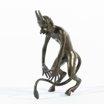 Bronzeskulptur, erotisk satyr
