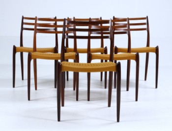 Niels. O. Moller. Six rosewood dining chairs, model 78 (6)