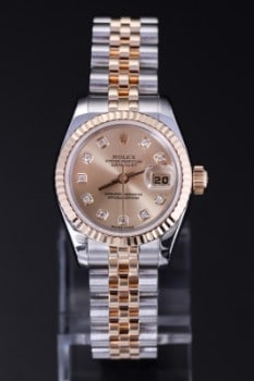 Rolex Oyster Perpetual Datejust damearmbåndsur af 18 kt. guld og stål med brillanter ca. år 2010