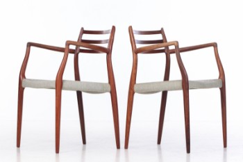Niels O. Moller. A pair of rosewood armchairs, model 62 (2)