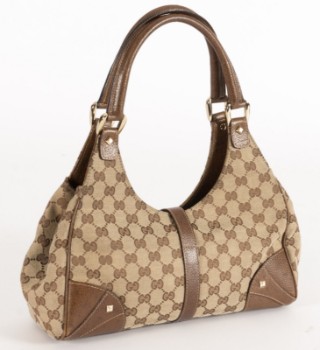 Gucci GG Canvas Nailhead Jackie Bardot håndtaske
