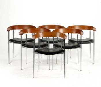 Johannes Foersom & Hjort-Lorentzen. Et sæt på seks stole, model Stuk (6)