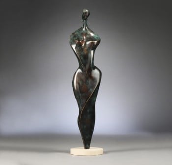 Stanislaw Wysocki. Kvindeskulptur af patineret bronze (cd)
