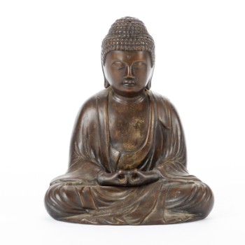 Japansk Buddha figur af patineret metal, 1900-tallet