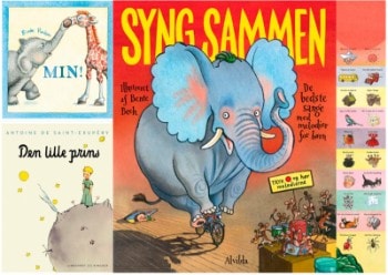 Den lille prins - Luksusudgave - af Antoine de Saint-Exupery + Syng sammen + Min! - Elefantserien - af Birde Poulsen, bøger (3)