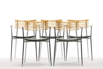 Thore Lassen & Søren Nielsen. Five stackable armchairs, model Rail (5)