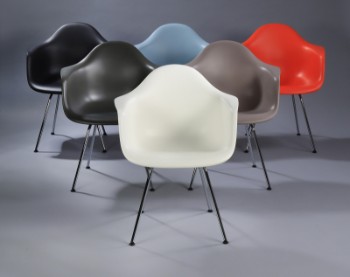 Charles Eames. Set of six armchairs in multicolour, model DAX (6)