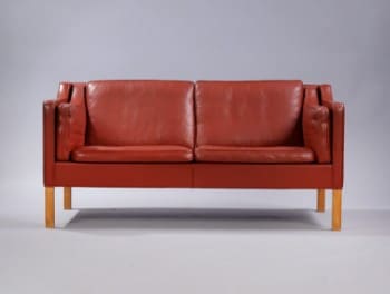 Børge Mogensen. To-pers. sofa, model 2212, rødt læder