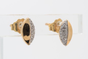 Par diamantørestikker af 14 kt. guld og hvidguld
