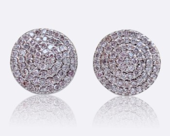 Pink brilliant earrings of 14 kt white gold, approx. 1.79 ct