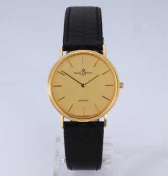 Baume & Mercier Classic. Mens watch in 18 kt. gold with satin disc, approx. 1980-90s