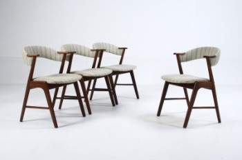 Korup Stolefabrik. Et sæt på fire armstole i palisander/valnød, model 21 (4)