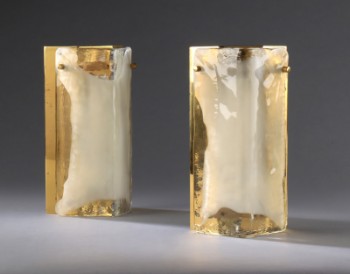 Calamari. A pair of Murano glass wall lamps from the 70s (2)