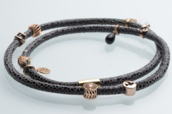 Christina Design London. Leather bracelet with charms.