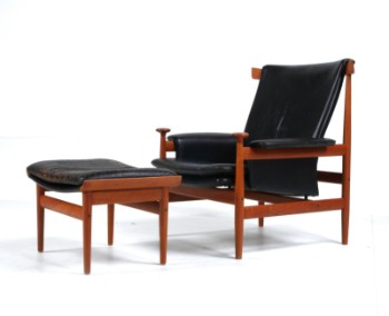 Finn Juhl, Bwana armchair with matching stool (2)