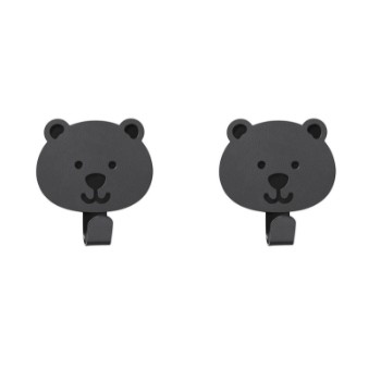 Lind dna - 2 x Kids wall hook bear, black (2)