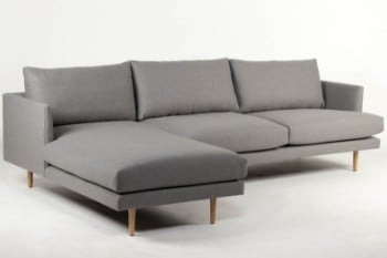 Wendelbo. Sofa med chaiselounge model 056, grå, venstrevendt