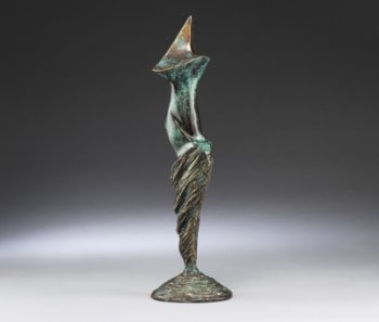 Stanislaw Wysocki. Abstrakt kvindeskulptur af patineret bronze (cd)