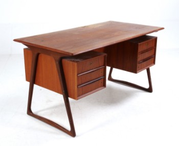 Danish furniture manufacturer. Freestanding desk, teak, 1960s