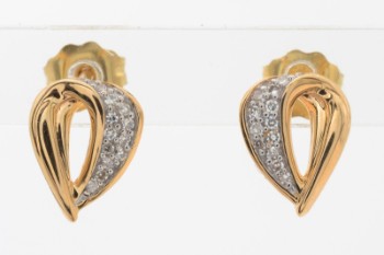 Par ørestikker med diamanter af 14 kt. guld og hvidguld