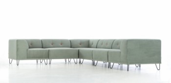Nomad Dot modular sofa, upholstered in wide velvet, green (6)