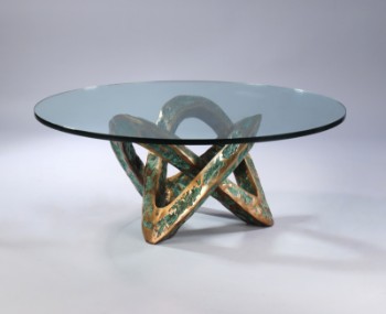 Henri Fernandez. Sofabord af bronce og glas fra 70erne
