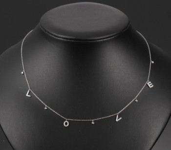 Diamonds by Frisenholm. Love necklace of 18 kt. white gold with diamonds