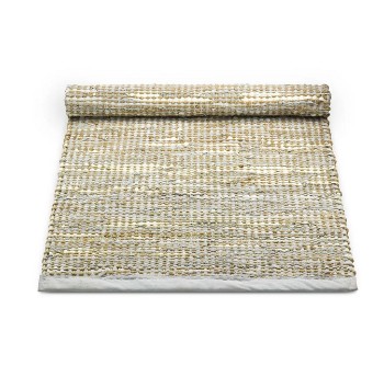Rug Solid - Tæppe jute læder, smooth grey - 65x135 cm.