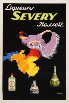 Roger Berckmans. Belgisk plakat, Liqueurs Severy Hasselt, 1925