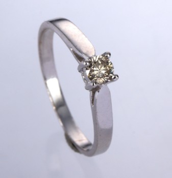 Classic solitaire ring of 18 kt. white gold, approx. 0.20 ct.