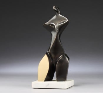 Stanislaw Wysocki. Abstrakt kvindeskulptur af bronze (cd)