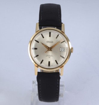 Draga Automatic. Vintage mens watch in 14 kt. gold with silver-coloured dial, approx. The 1960s