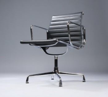 Charles Eames. Armchair, model EA-107, Full Leather.