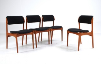 Eric Buch. Four dining chairs, teak wood, newly upholstered, model OD49 (4)