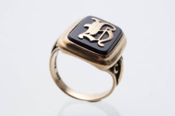 Frantz Hingelberg. Vintage signet/herrering udført i 14 kt guld.