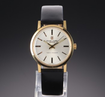 Favre-Leuba Twin Power. Vintage mens watch in gilded steel with silver dial, approx. The 1960s