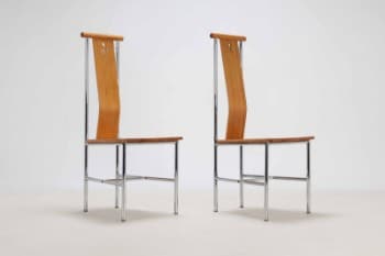 Carina Karlsson: Et par stole af fyrretræ og stål, model Turku, vintage IKEA (2)