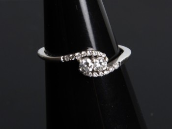 White gold ring with diamonds, ring size 48