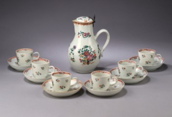 Ostindisk kaffestel af porcelæn, 1700-tallet (13)