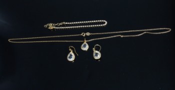 Gold-plated silver jewelry set with rock crystal (5)