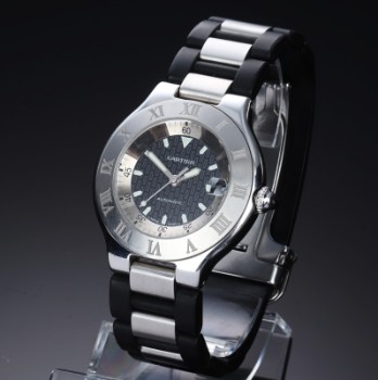 Cartier 21 Autograph. Mens watch in steel with logo dial, approx. The 2000s