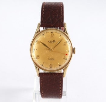 Enicar Watch Co. Vintage herreur i 14 kt. guld med gylden skive, ca. 1960erne