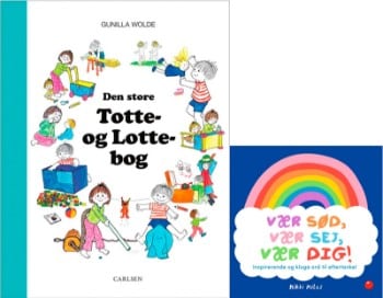 ﻿Den store Totte- og Lotte-bog af Gunilla Wolde og Vær sød, vær sej, vær dig! af Nikki Miles (2)