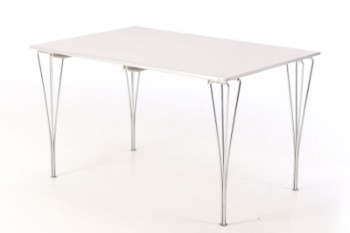 Piet Hein & Bruno Mathsson. Rectangular table of white laminate, 120 x 80